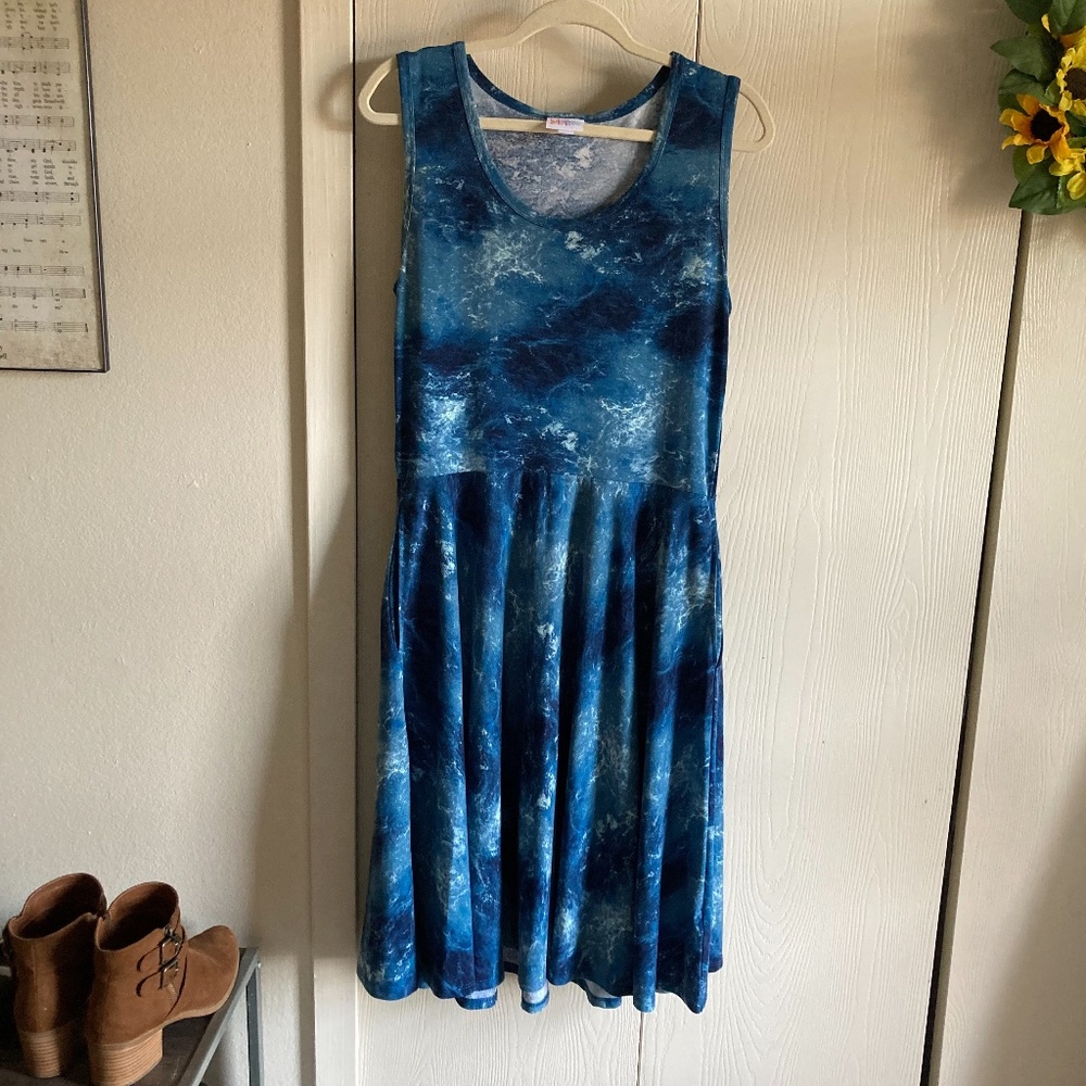 LuLaRoe Blue Nicki Dress with Pockets!
